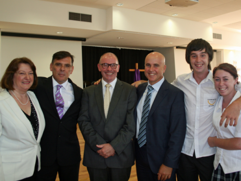 Dr Roza Sage Member for Blue Mountains, Sergio Rosato Principal at St Thomas Aquinas Primary, Paul Ryan Principal at St Columba