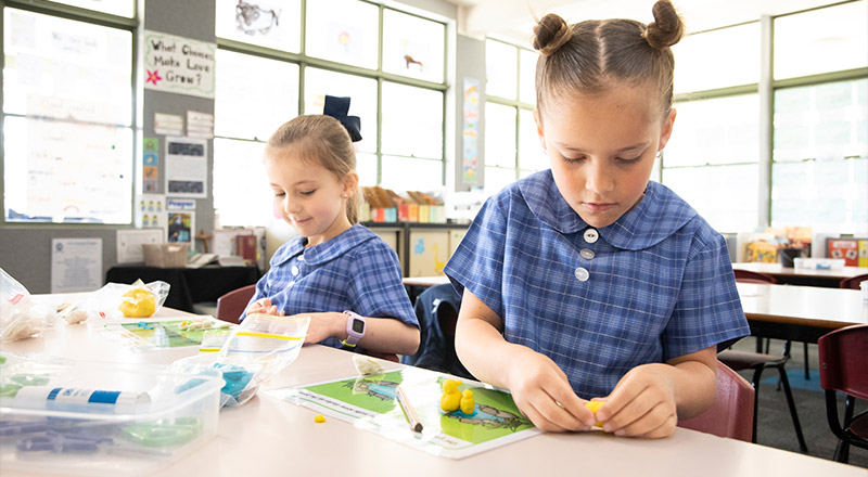 St Thomas Aquinas Catholic Primary School students learning with clay