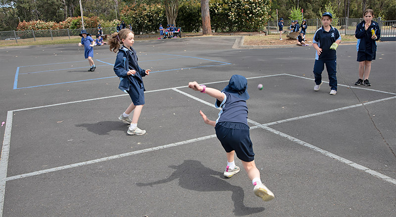 St Thomas Aquinas Catholic Primary School students playing handball