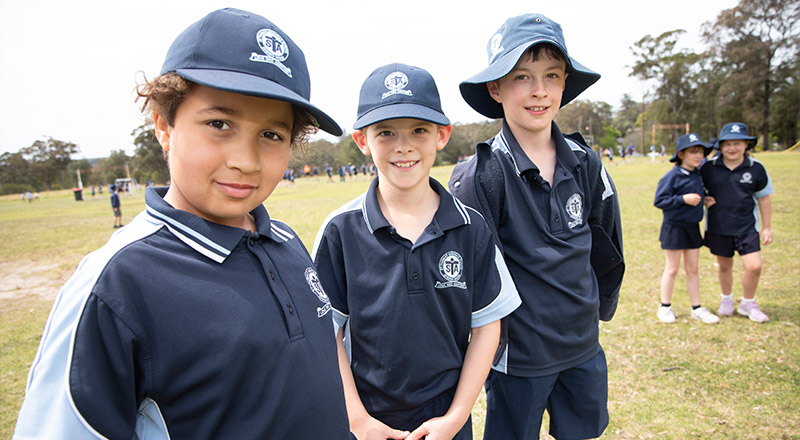 St Thomas Aquinas Catholic Primary School students on oval