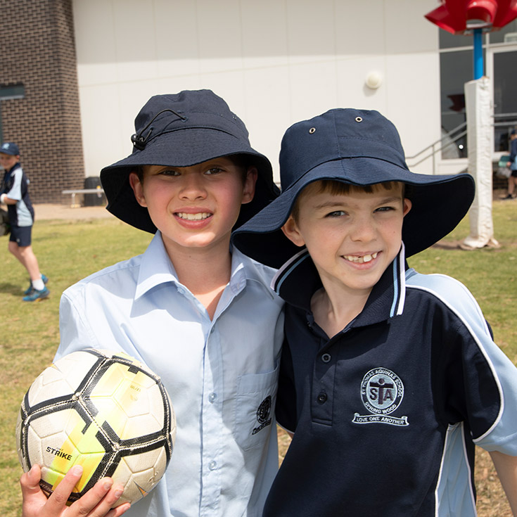 Students participating in soccer at St Thomas Aquinas Catholic Primary Springwood