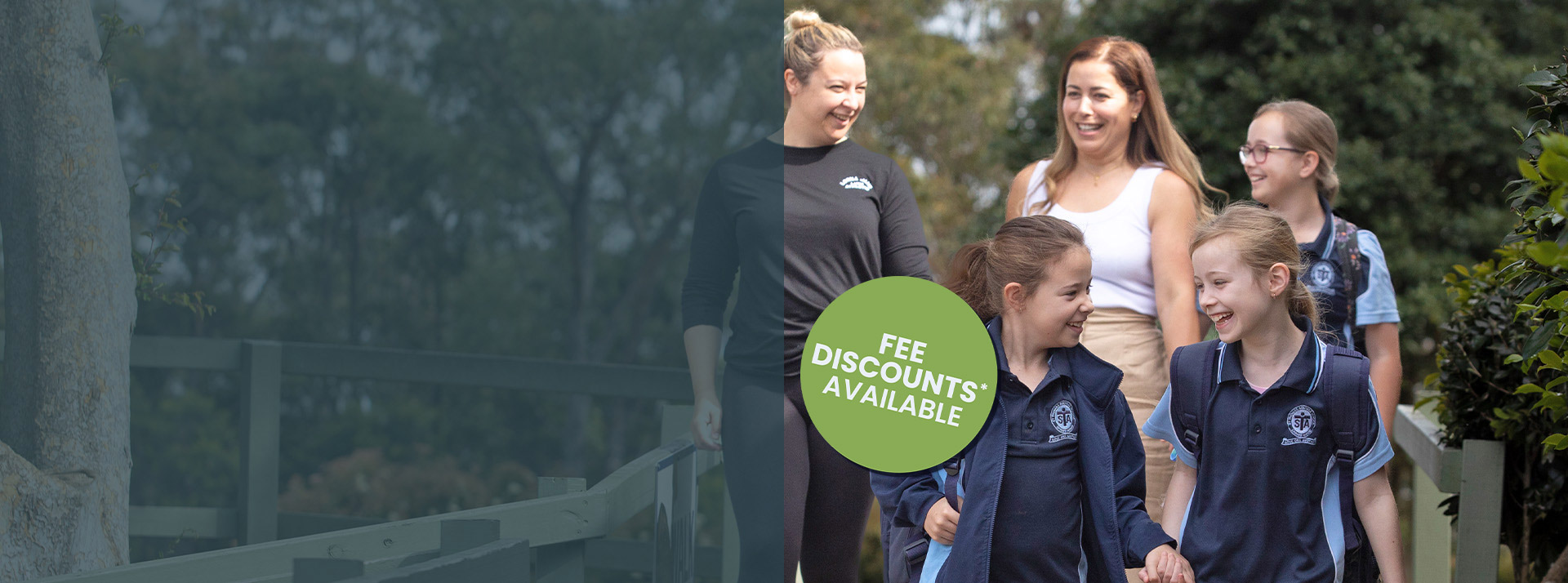 St Thomas Aquinas, Springwood students and parents walking and holding hands